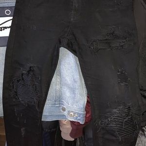 Amiri MX1 Black Distressed Denim